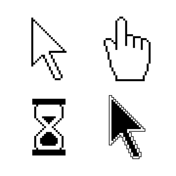 Pixel cursor icons — Stock Vector