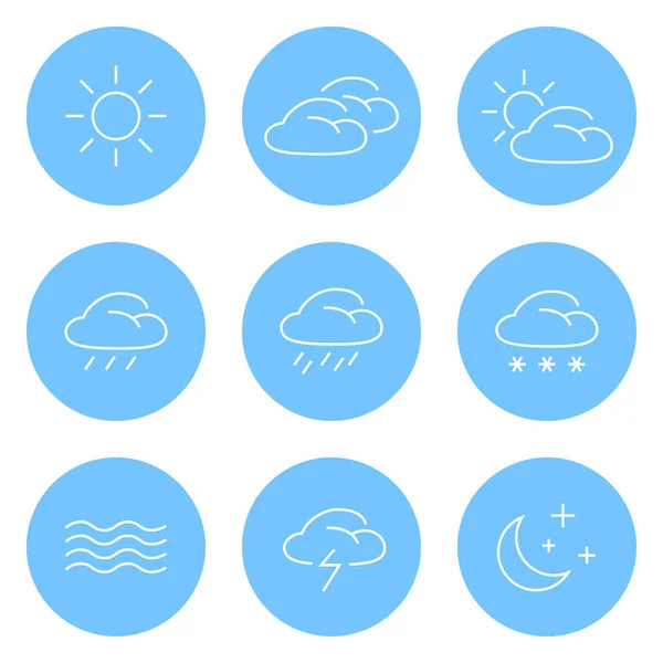 Conjunto Iconos Vectoriales Meteorológicos — Vector de stock