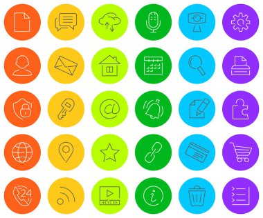 30 web satırı simgesi kümesi