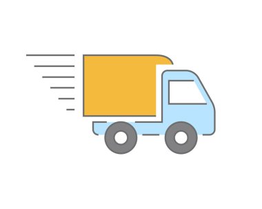 dağıtım kamyonu vektör simgesi 