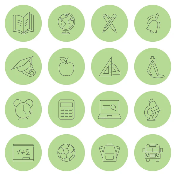 Vector Set Education Concept Line Icons All Objects Separated Layers — Stock Vector