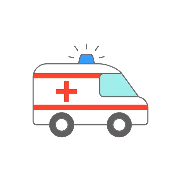 Ambulance Ikona Izolované Bílém Pozadí — Stockový vektor
