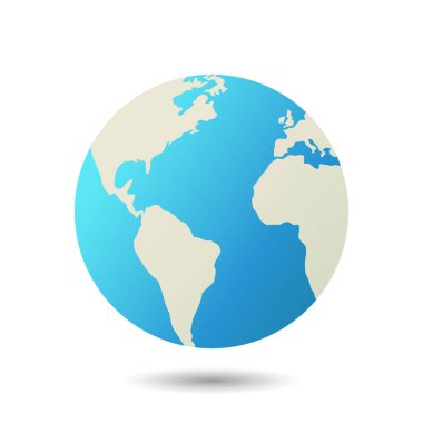 Beyaz arkaplanda izole edilmiş dünya vektörü