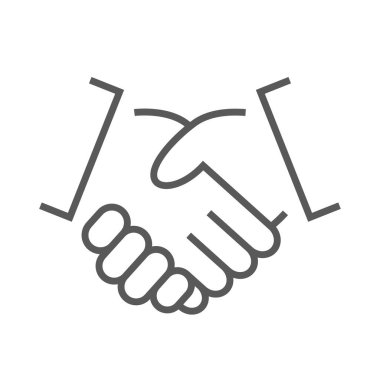 İş ortaklığı kavramsal sembol tokalaşma basitlik vektör simgesi beyaz arkaplanda izole