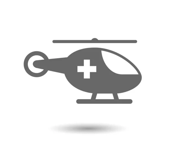 Acil servis basitliği helikopter vektör simgesi beyaz arkaplanda izole edildi