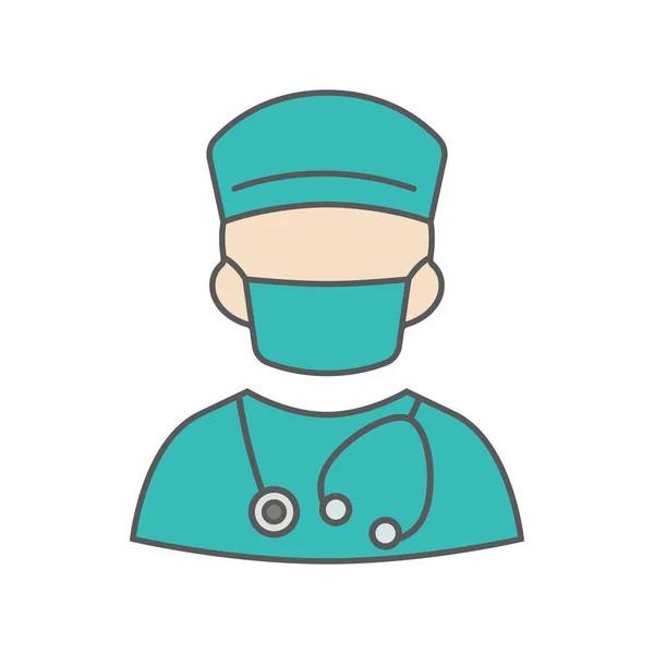 Vektör tıbbi meslek kavramsal simge doktor simgesi beyaz arka planda izole
