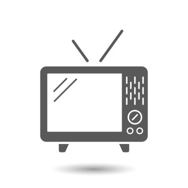 Vector illustration of television icon isolated on white background