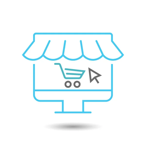 Commerce Online Store Vector Icon Isolated White Background — ストックベクタ