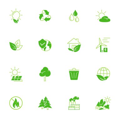 Yeşil ekoloji Icon set