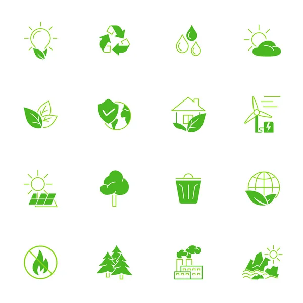 Yeşil ekoloji Icon set