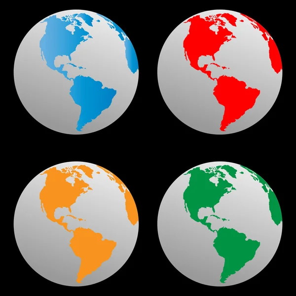 世界の 4 つのモデル — ストックベクタ