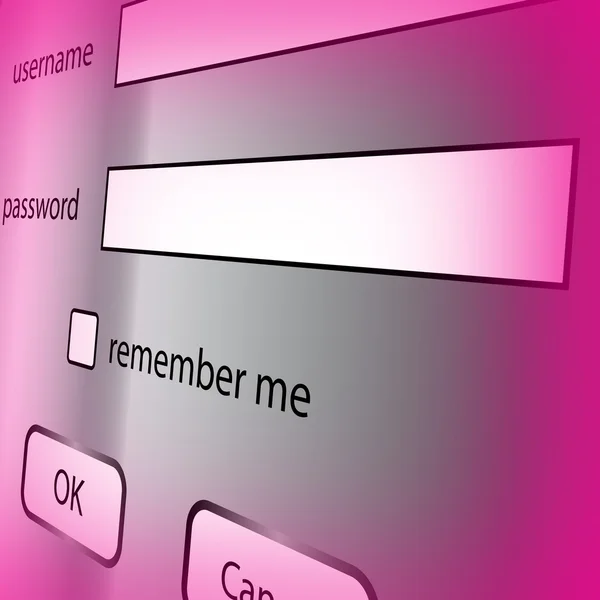 Das abstrakte Fenster im Netzwerk-Internet für die Eingabe, auf was oder vor Ort. — Stockbild Anmelden — Stockfoto
