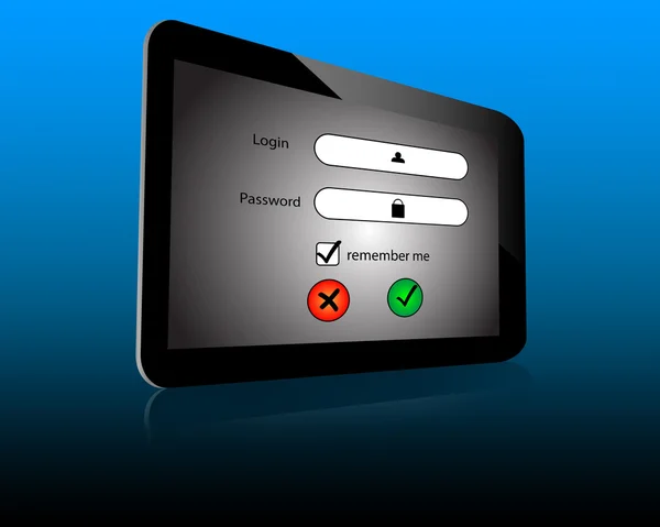 ログインとタブレット — ストック写真