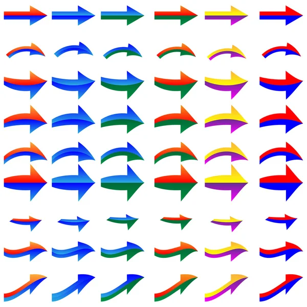 Conjunto de flechas de colores — Archivo Imágenes Vectoriales