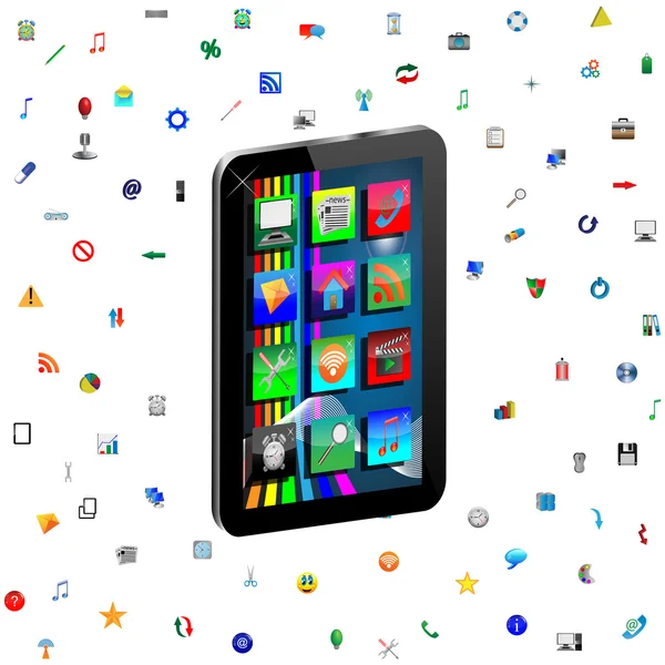 Tablet and Icons — Stock Photo, Image