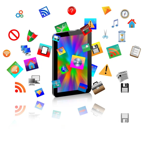 Tablet and Icons — Stock Photo, Image
