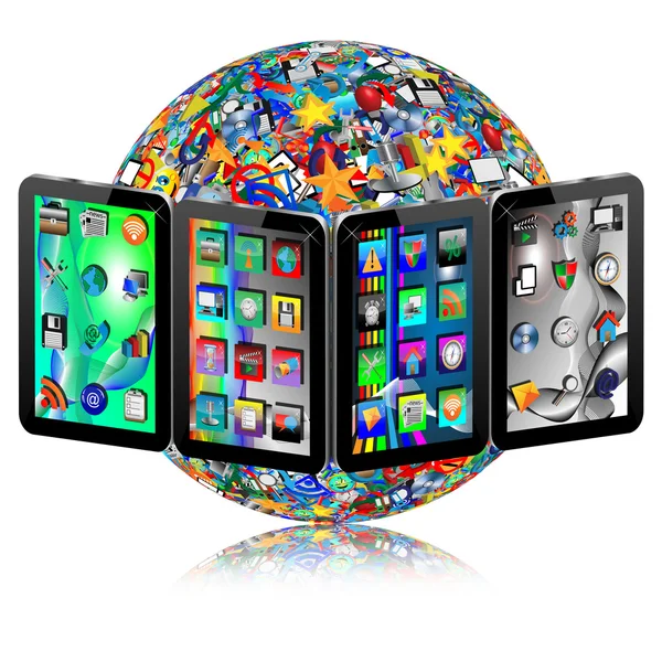 TABLET PC with icons — Stock Photo, Image