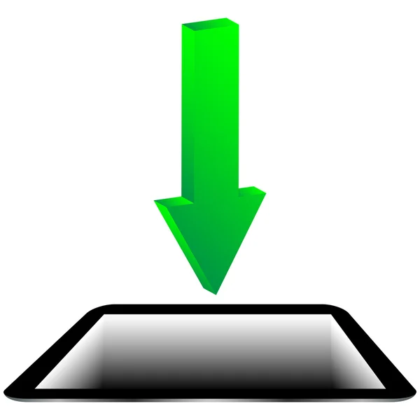 Green arrow and a tablet 20.04.13 — Stock Vector