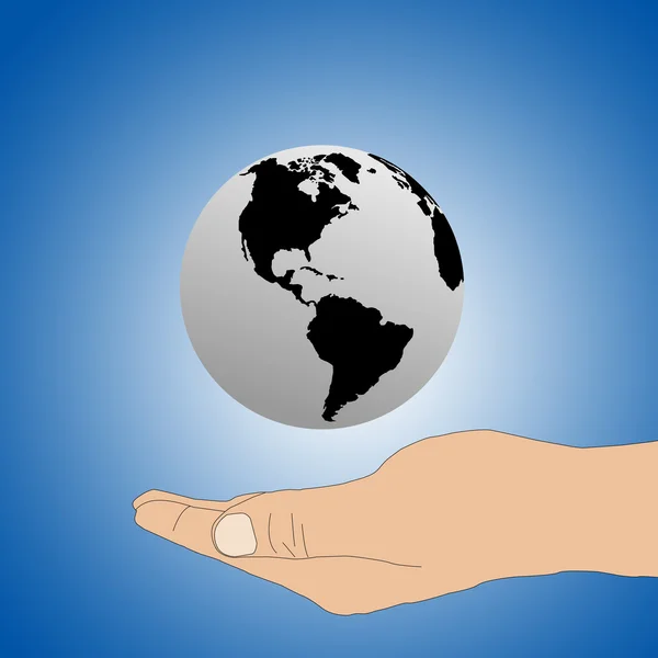 Die Erde und die menschliche Hand 24.06.13 — Stockfoto