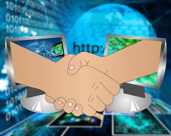 Internetu handshake — Stock fotografie
