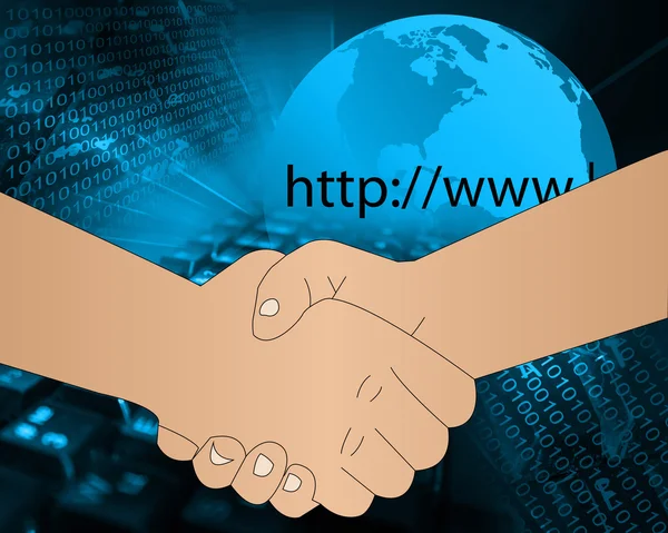 Internetu handshake — Stock fotografie