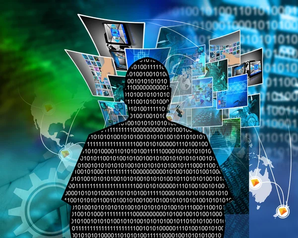 Man - binary code — Stock Photo, Image