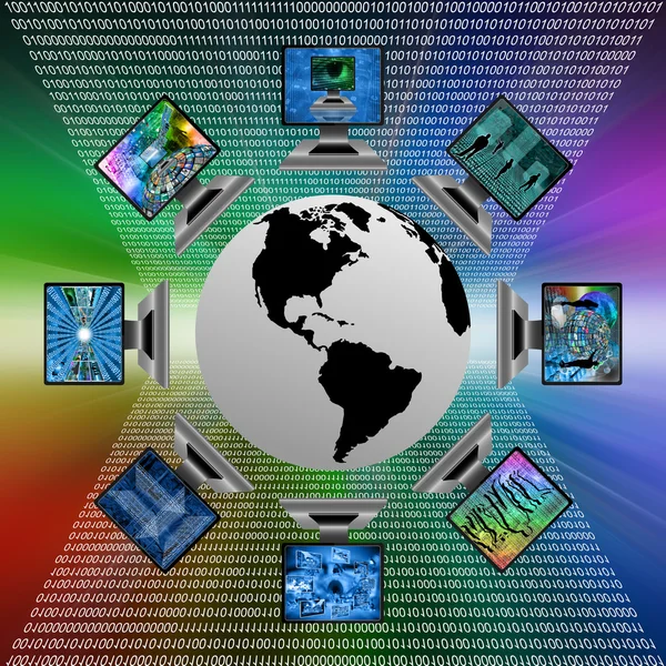 El mundo y las computadoras —  Fotos de Stock
