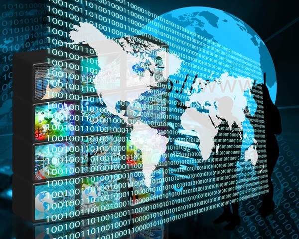 The Earth and binary code — Stock Photo, Image