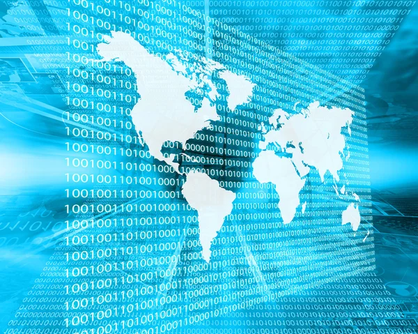 The Earth and binary code — Stock Photo, Image