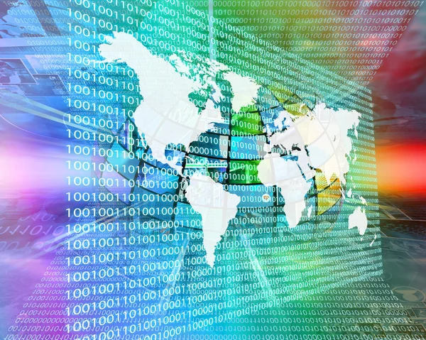The Earth and binary code — Stock Photo, Image