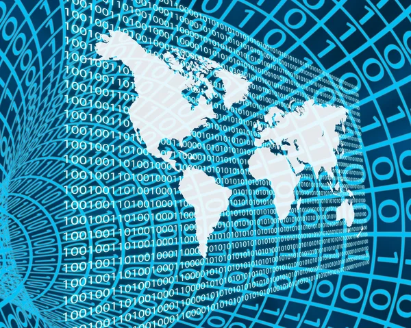 La Terra e il codice binario — Foto Stock