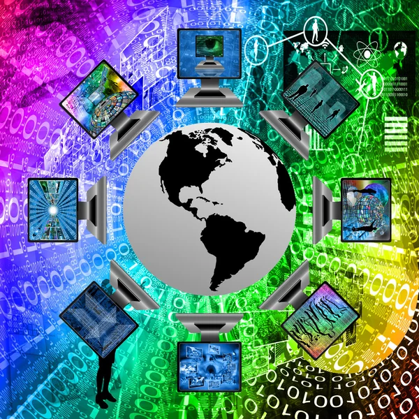 De wereld en computers — Stockfoto