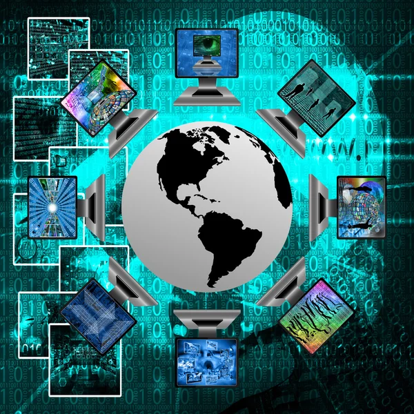 De wereld en computers — Stockfoto