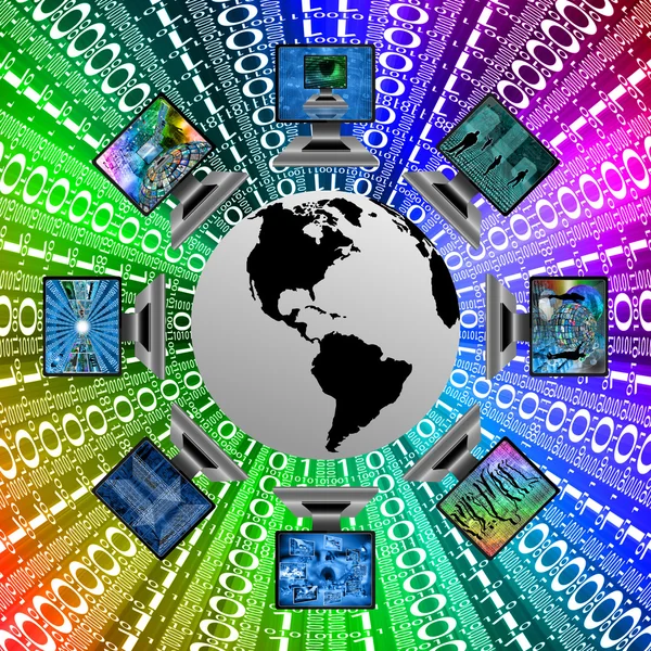 The world and computers — Stock Photo, Image