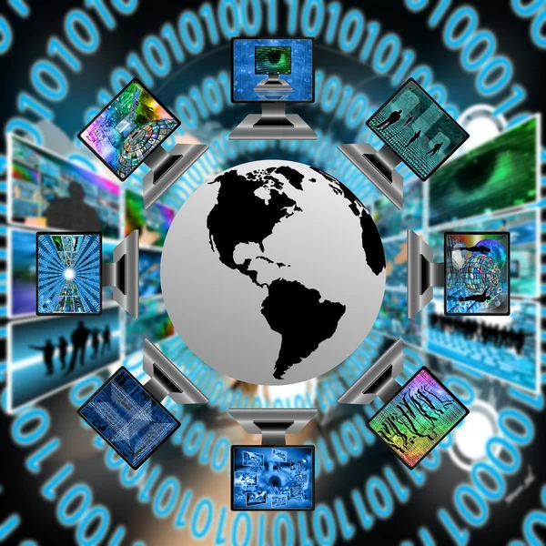 The world and computers — Stock Photo, Image