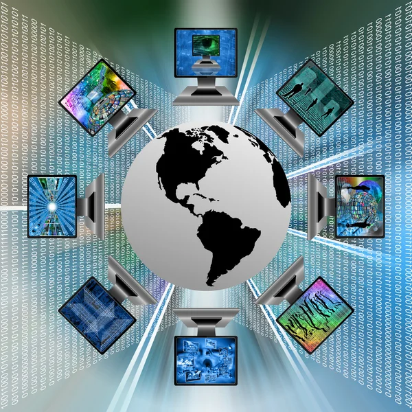 The world and computers — Stock Photo, Image