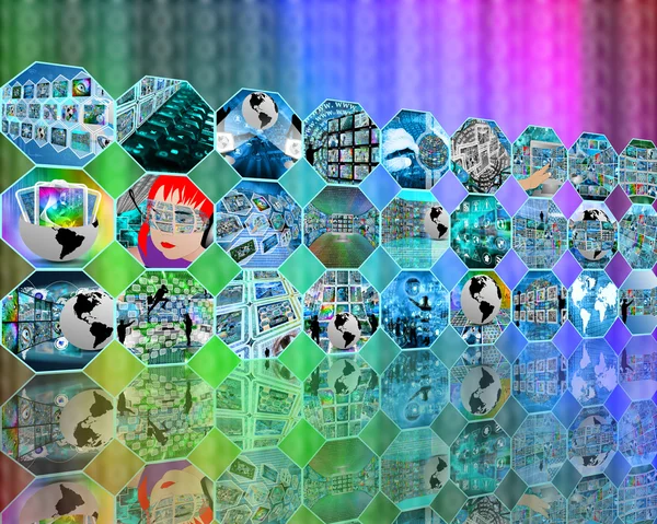 Wall of octagons — Stock Photo, Image
