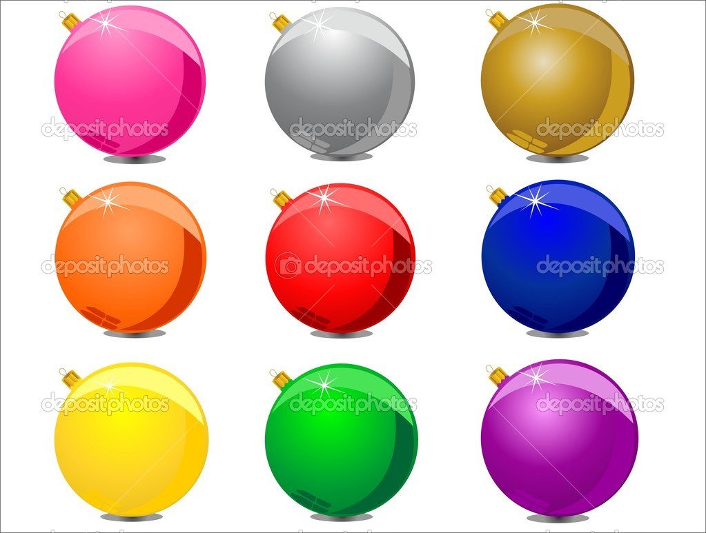 Christmas balls in nine colors