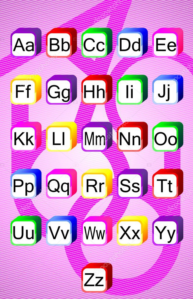 Fun Alphabet in colorful background