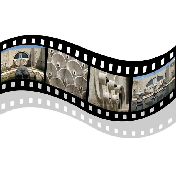 Filmstrip met trapsgewijze gebouw — Stockfoto