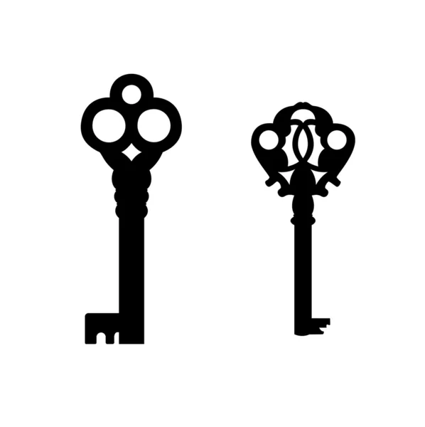 Schlüssel mit dekorativen Elementen — Stockvektor