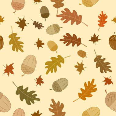 yaprakları ile Dikişsiz sonbahar arka plan