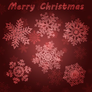 parlayan Noel kar taneleri