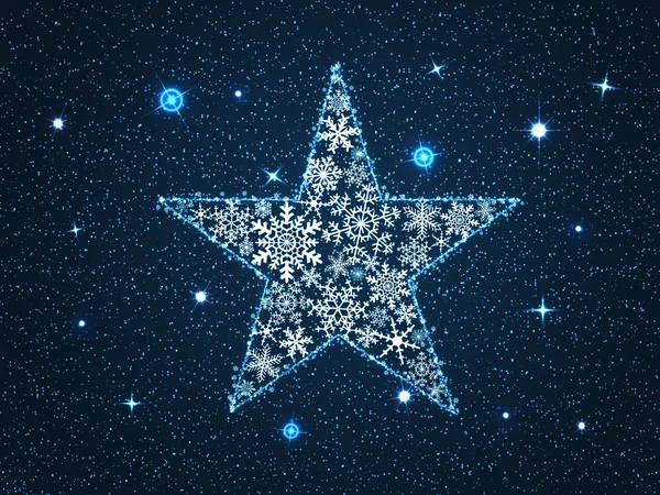 Christmas star with snowflakes — Stock Photo, Image