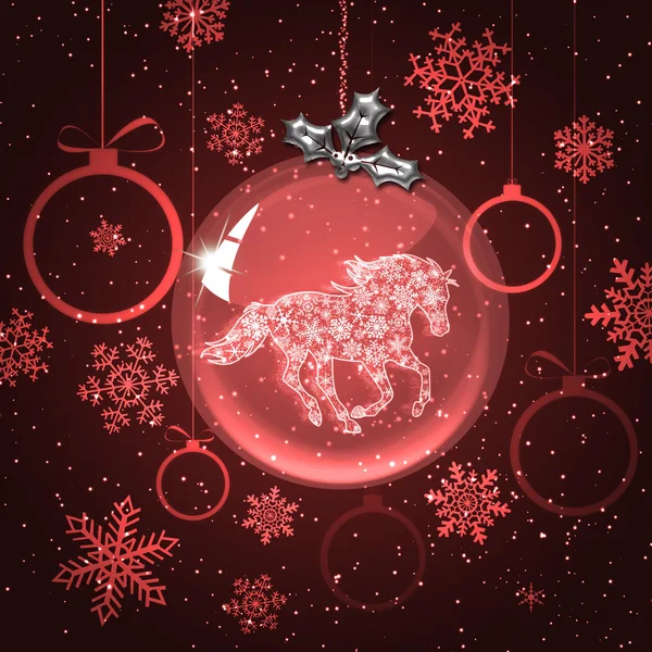 Boule de Noël avec cheval — Photo