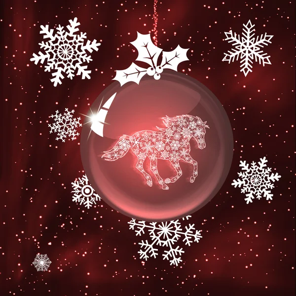 Christmas ball with horse — Stock Photo, Image