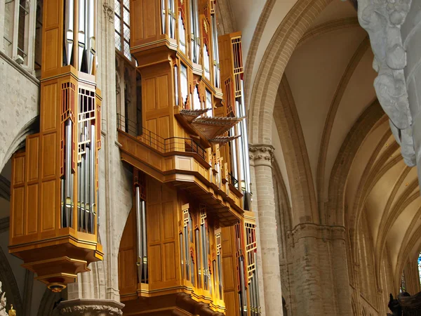 Interno della Cattedrale di San Michele e Santa Gudula, Bruxelles — Foto Stock