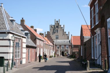 eski evleri ve sokakta veere