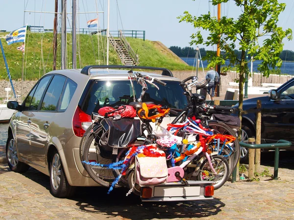 Family car with bicycles