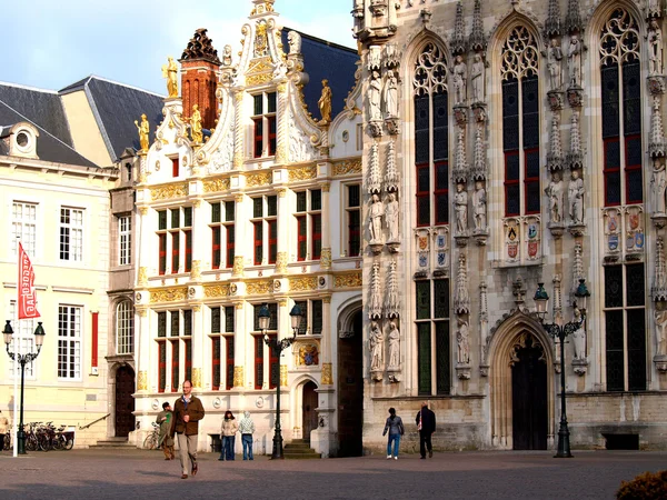 Belediye Binası üzerinde Pazar Meydanı, bruges, Belçika